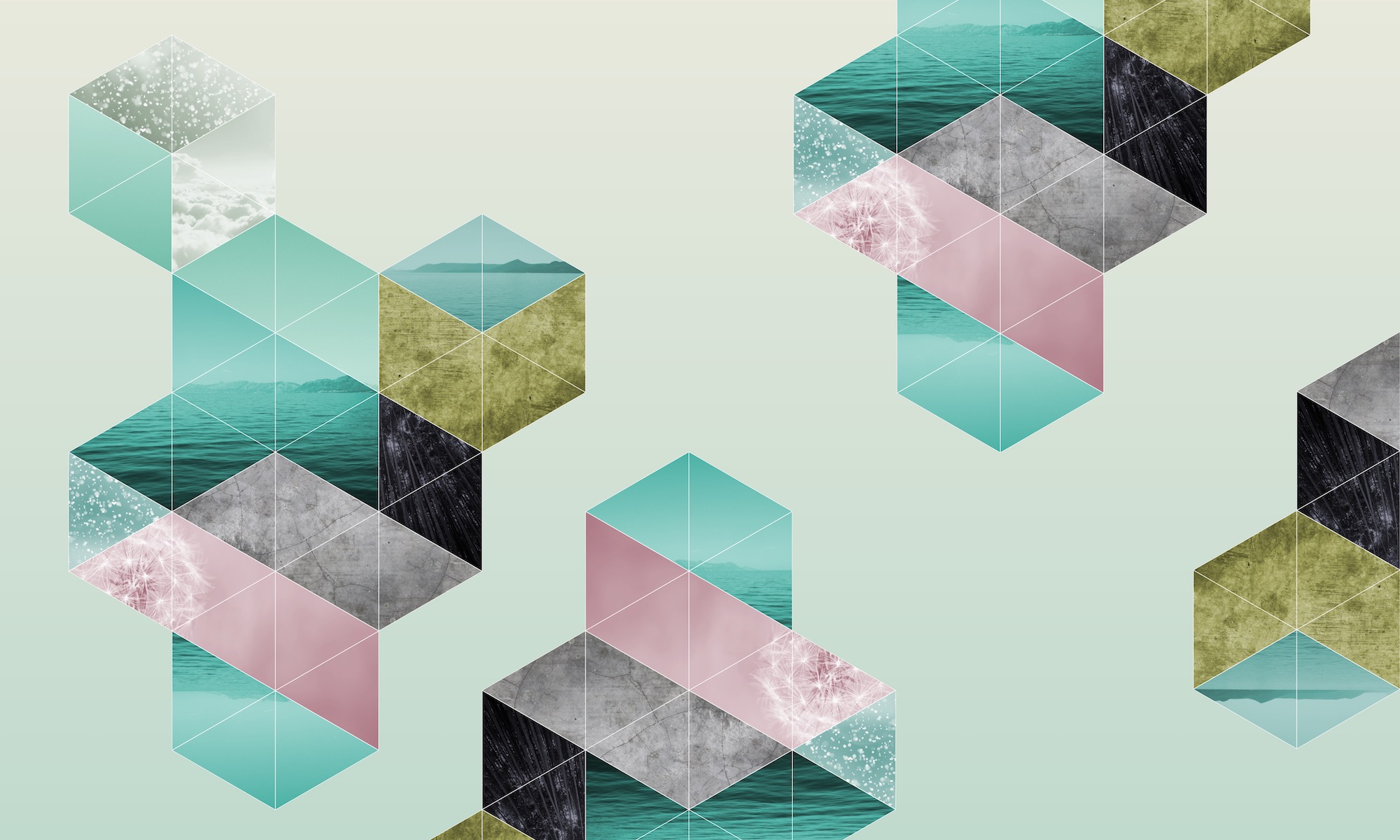 Hexagonal patterns poster